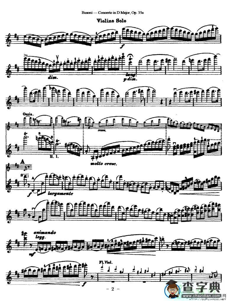 Concerto in D Major小提琴谱