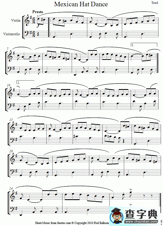 Mexican Hat Dance小提琴谱