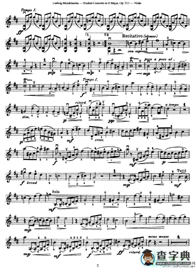 Student Concerto in D Major小提琴谱