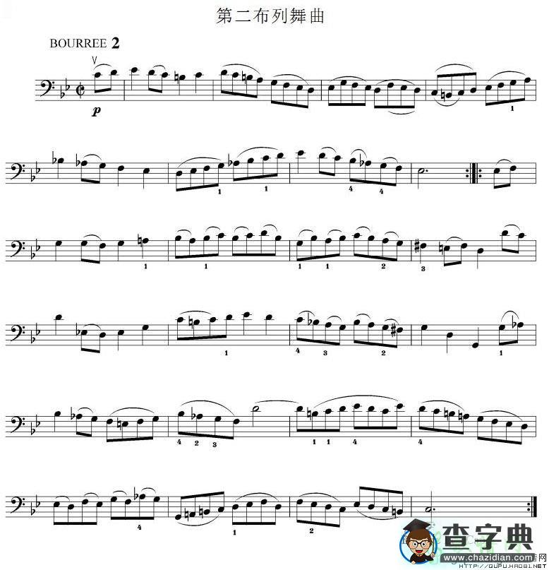 第二布列舞曲小提琴谱
