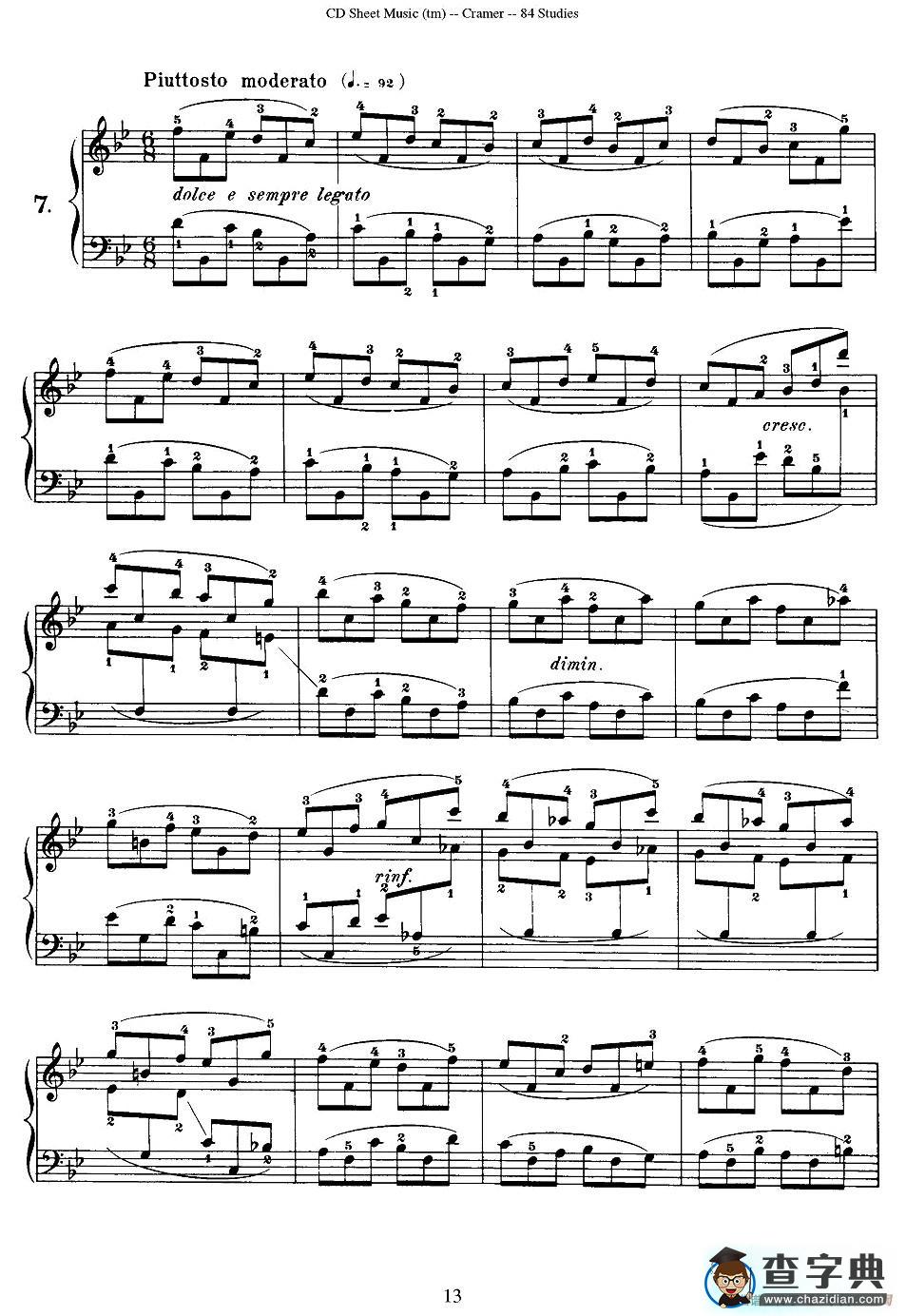 Cramer - 84 exercices（6—10）（克拉莫84首钢琴练习曲）钢琴谱