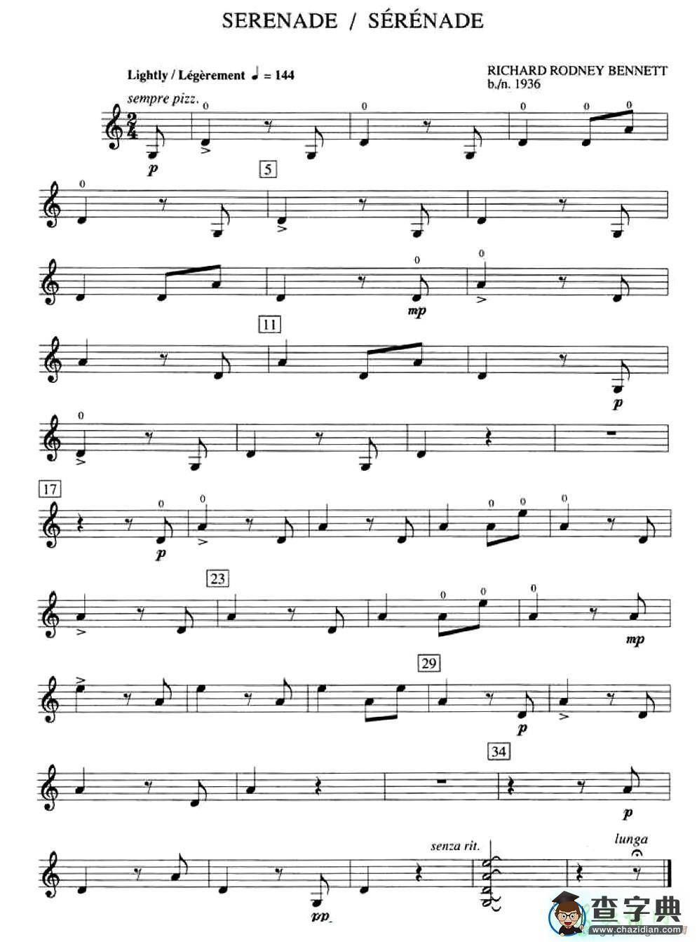 Serenade小提琴谱