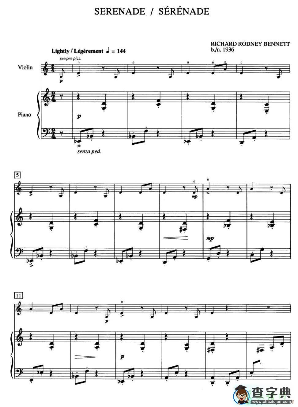 Serenade小提琴谱