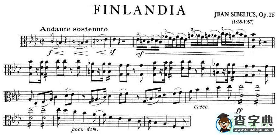 FINLANDIA小提琴谱