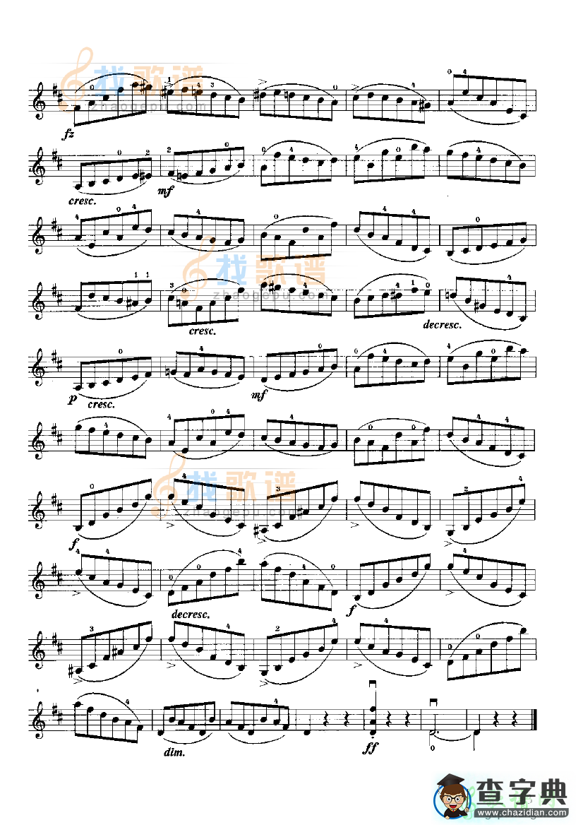 开塞小提琴练习曲36首8小提琴谱
