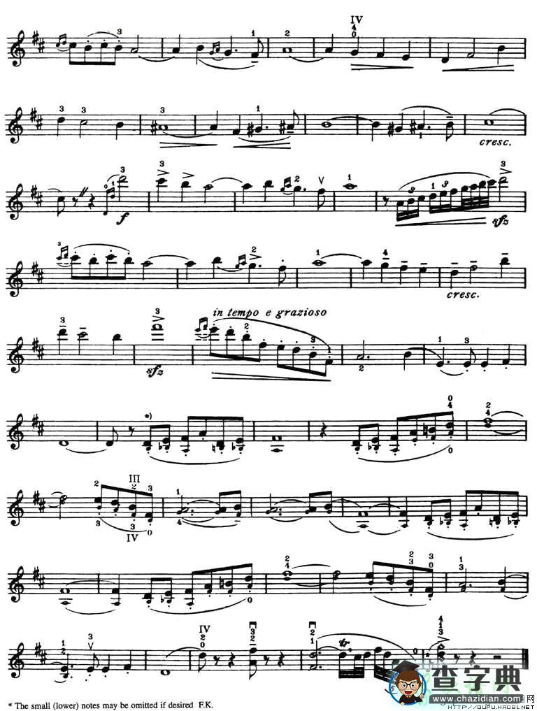 SERENADE小提琴谱