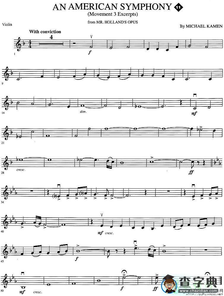 AN AMERICAN SYMPHONY小提琴谱