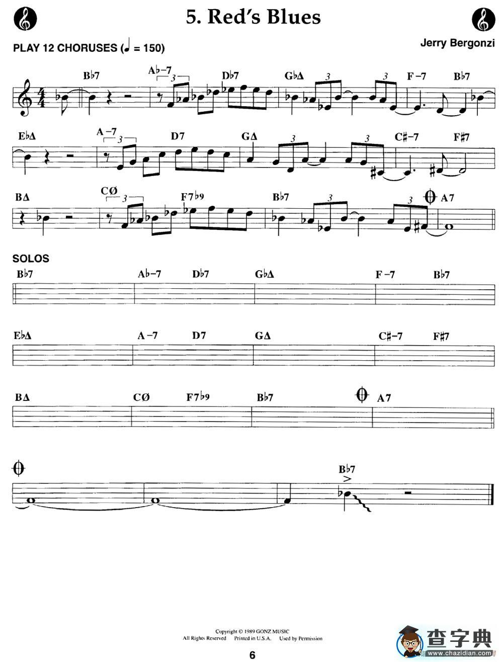 Reds Blues萨克斯谱