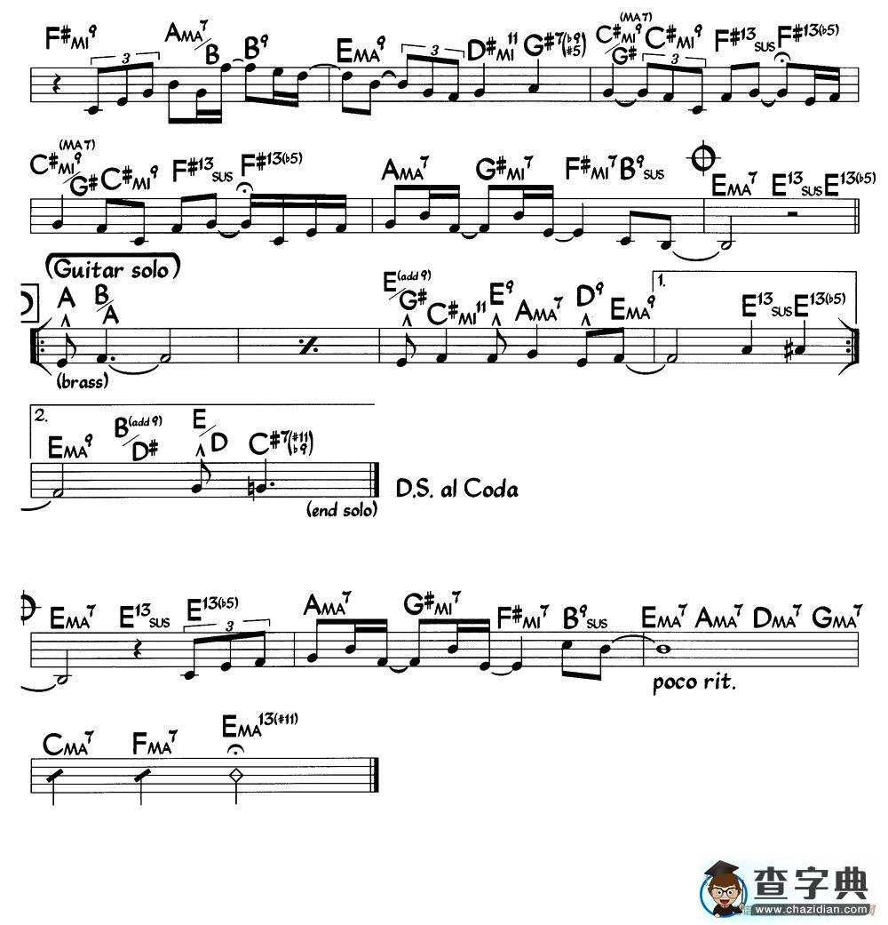 Doce Presenca（爵士钢琴曲）钢琴谱