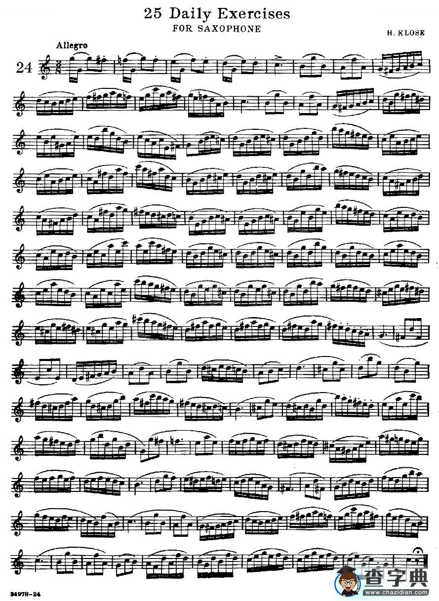 25 Daily Exercises 之24萨克斯谱