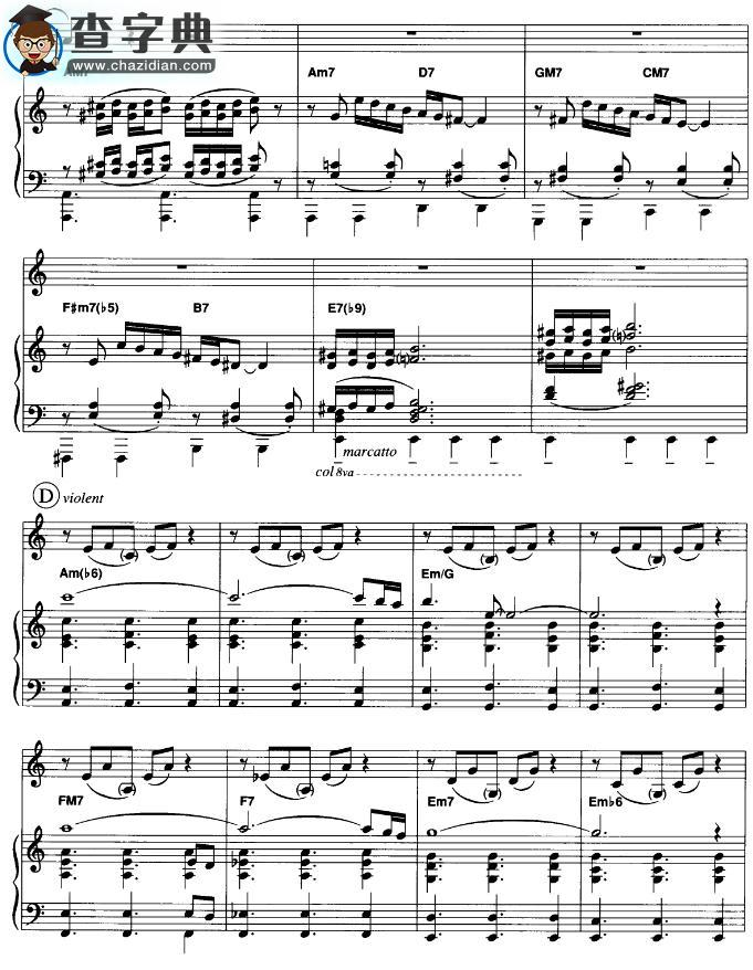 自由探戈手风琴谱_Tango pour Claude