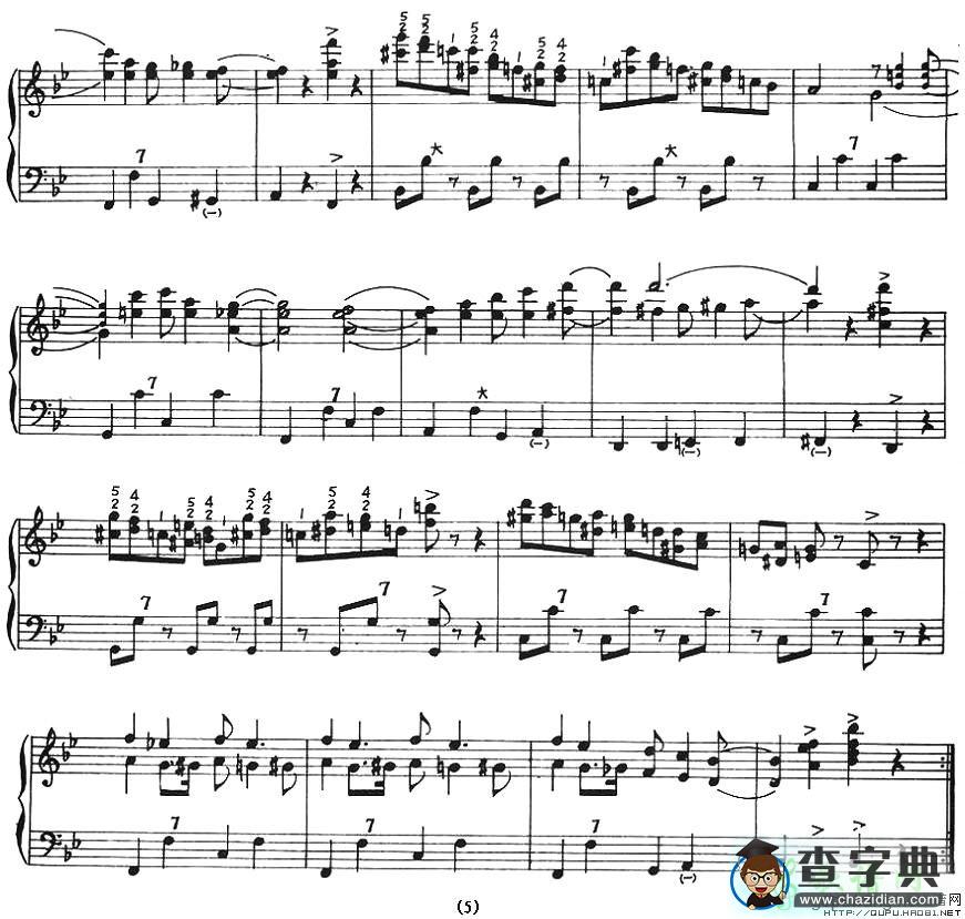 键盘上小猫手风琴谱