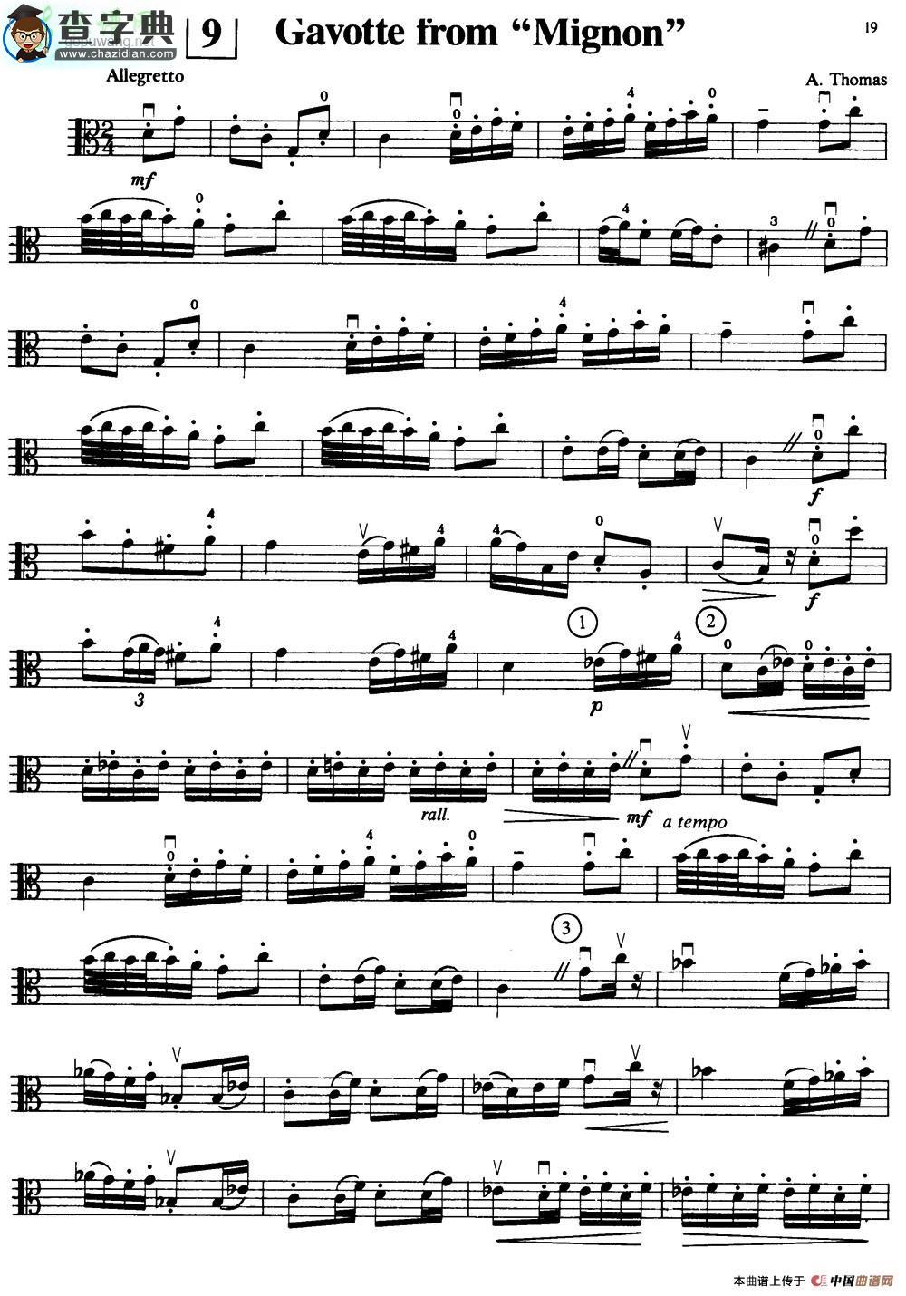 Gavotte From ＂mignon＂小提琴谱