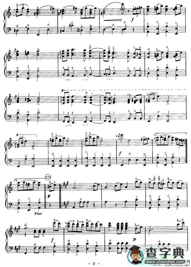 拉科齐进行曲手风琴谱