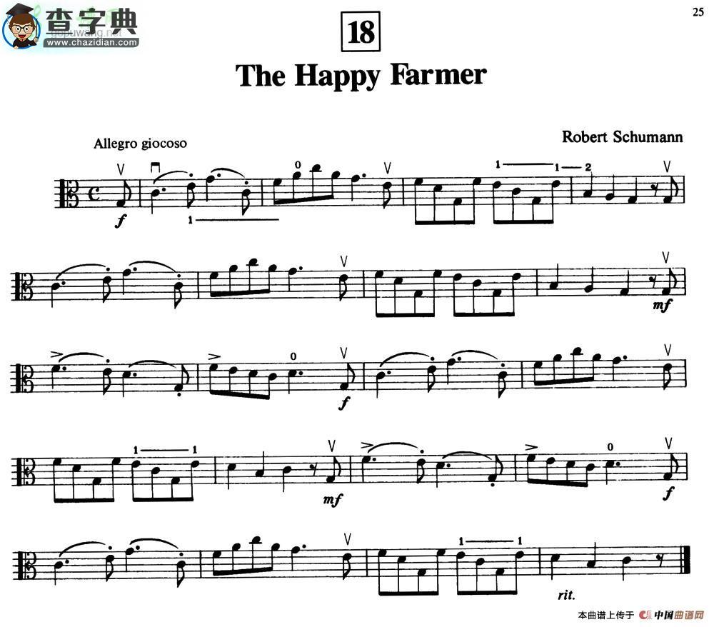 The Happy Farmer小提琴谱