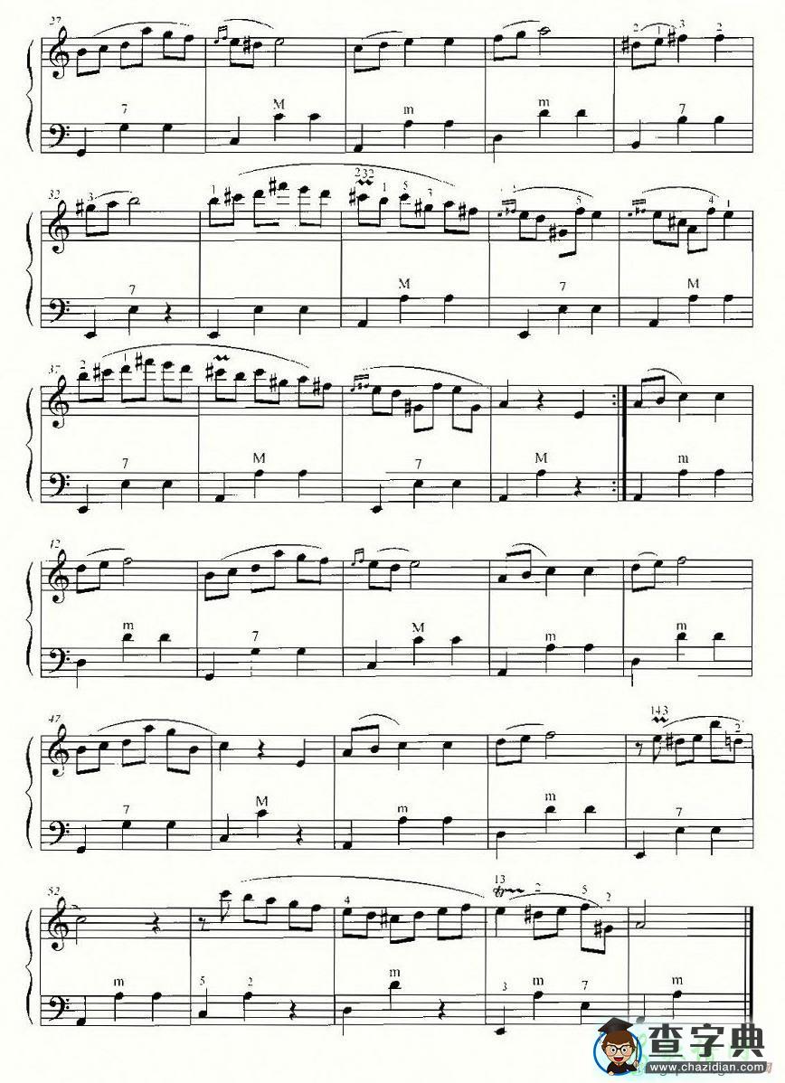 圆舞曲手风琴谱
