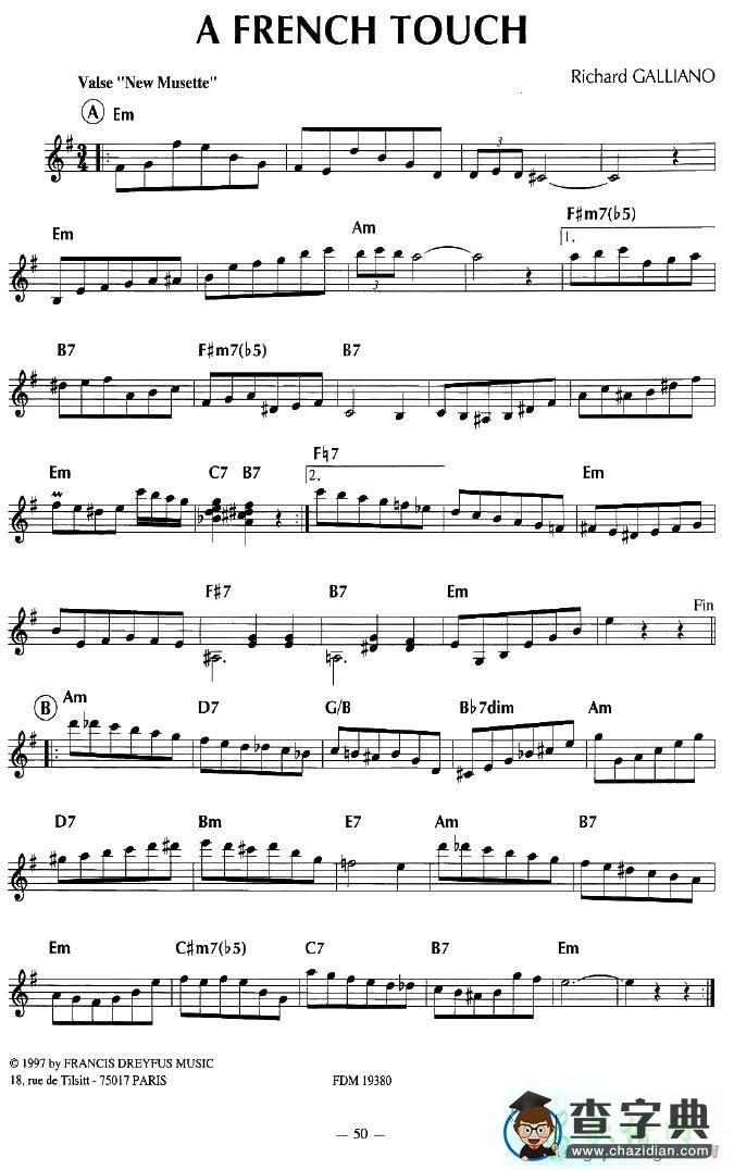 A FRENCH TOUCH手风琴谱