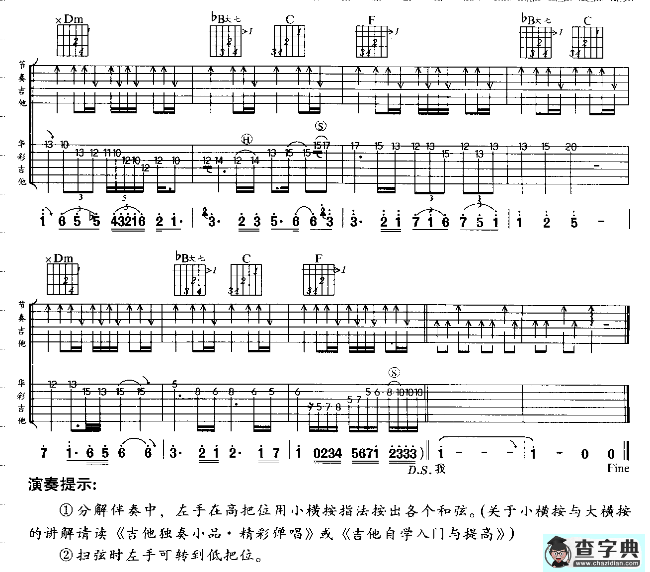 海阔天空吉他谱