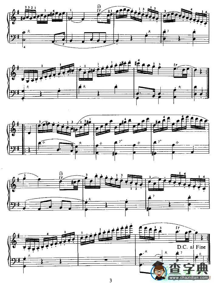 嬉戏曲手风琴谱