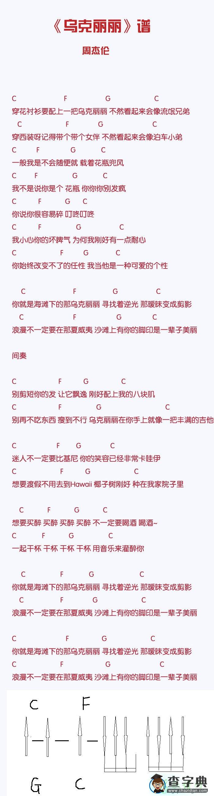 乌克丽丽尤克里里谱
