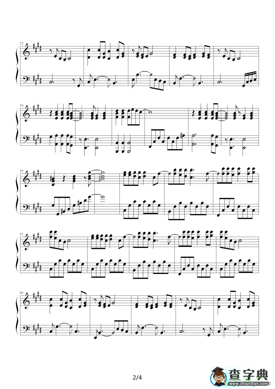 歌曲简谱：饿狼传说(钢琴谱)