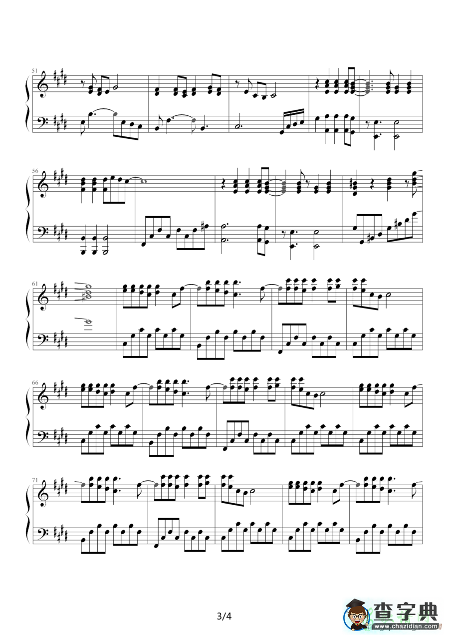 歌曲简谱：饿狼传说(钢琴谱)
