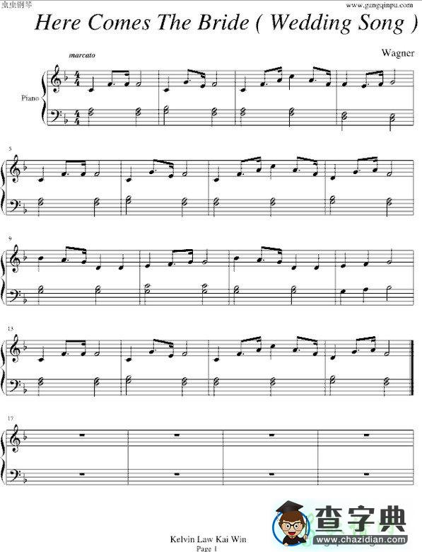 结婚进行曲五线谱结婚进行曲五线谱简谱