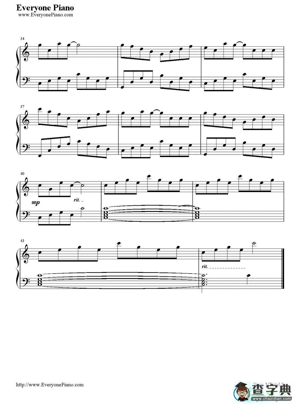 音乐盒舞者钢琴谱_Music Box Dancer五线谱钢琴谱