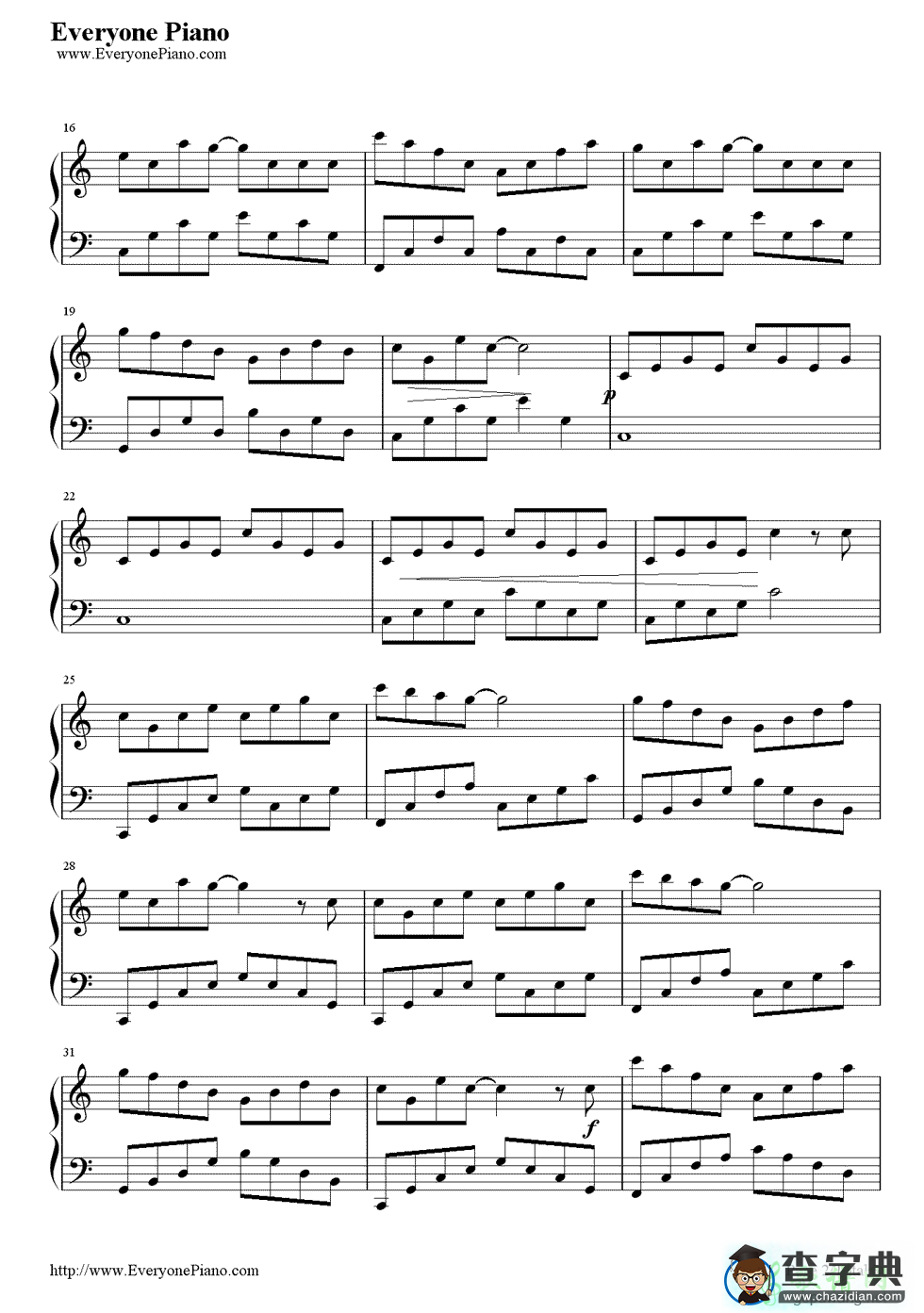 音乐盒舞者钢琴谱_Music Box Dancer五线谱钢琴谱