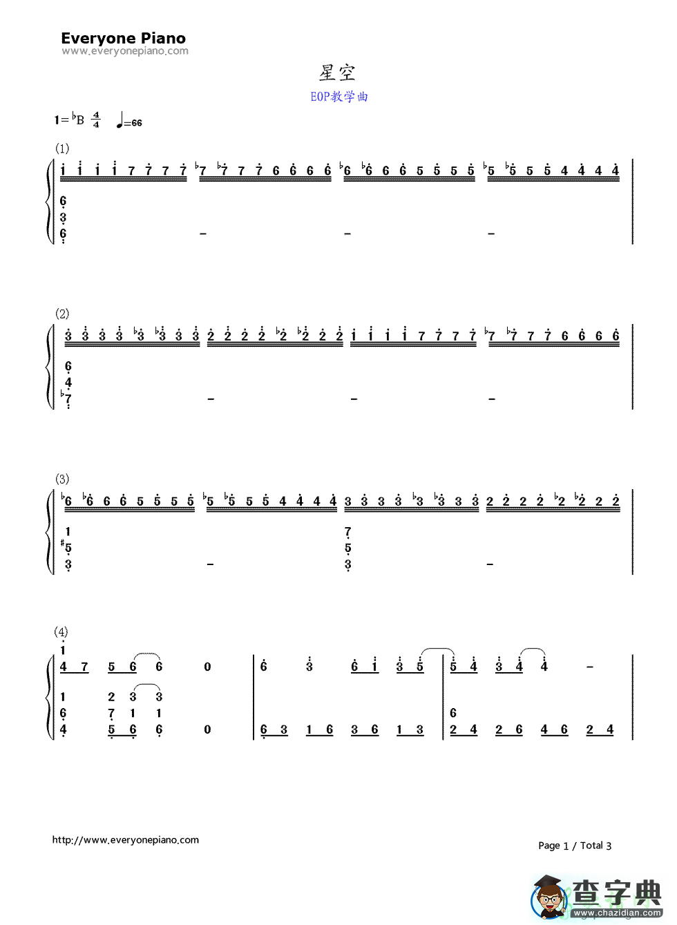 星空钢琴谱_Lyphard Melodie钢琴谱