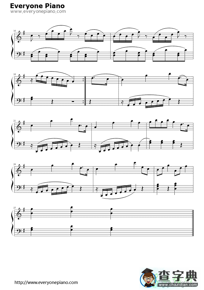 魔笛钢琴谱_Magic Flute钢琴谱