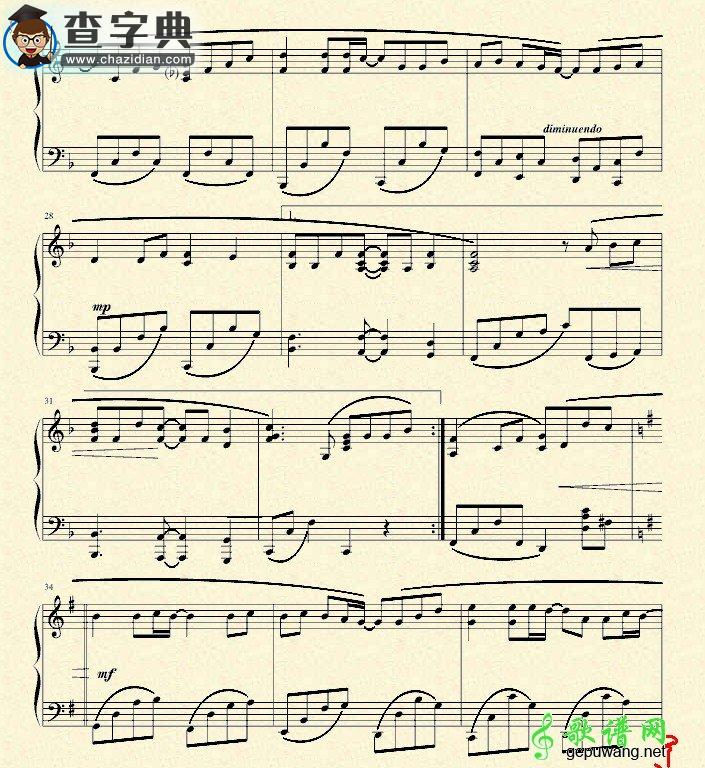 童话钢琴简谱_光良童话钢琴曲简谱