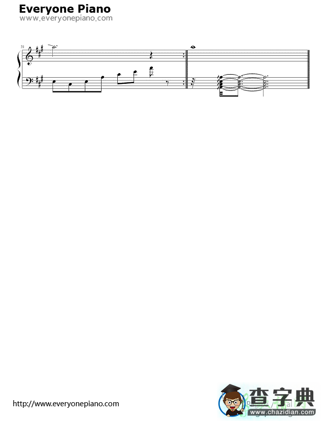 樱桃小丸子主题曲钢琴谱