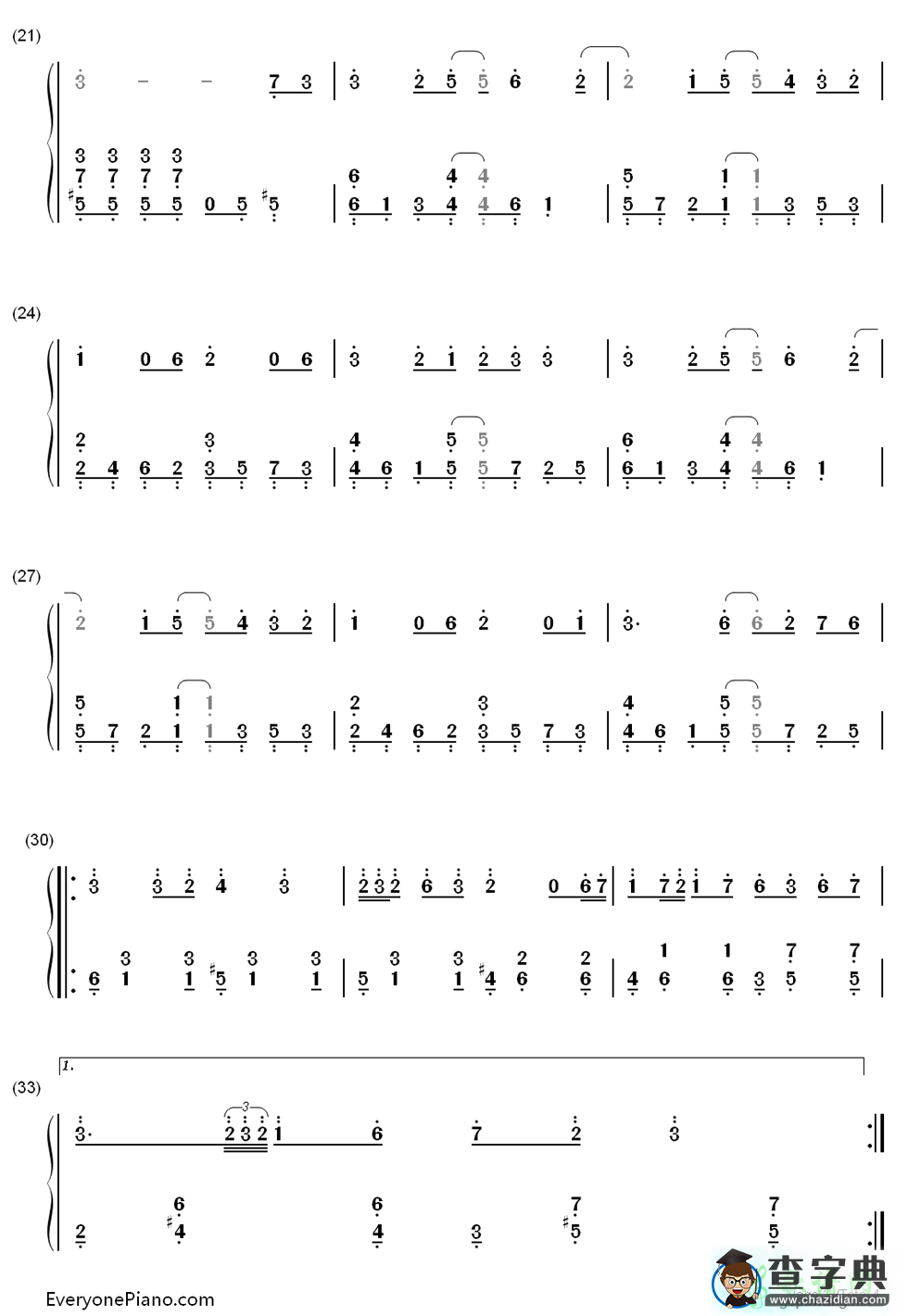 Cantarella钢琴谱Cantarella双手钢琴简谱