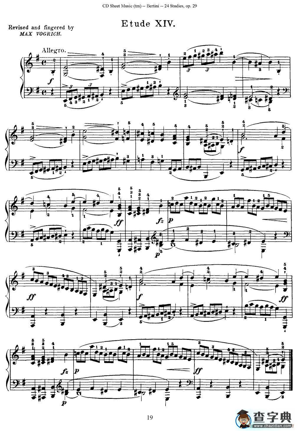 贝伦斯24首钢琴练习曲（11—15）钢琴谱