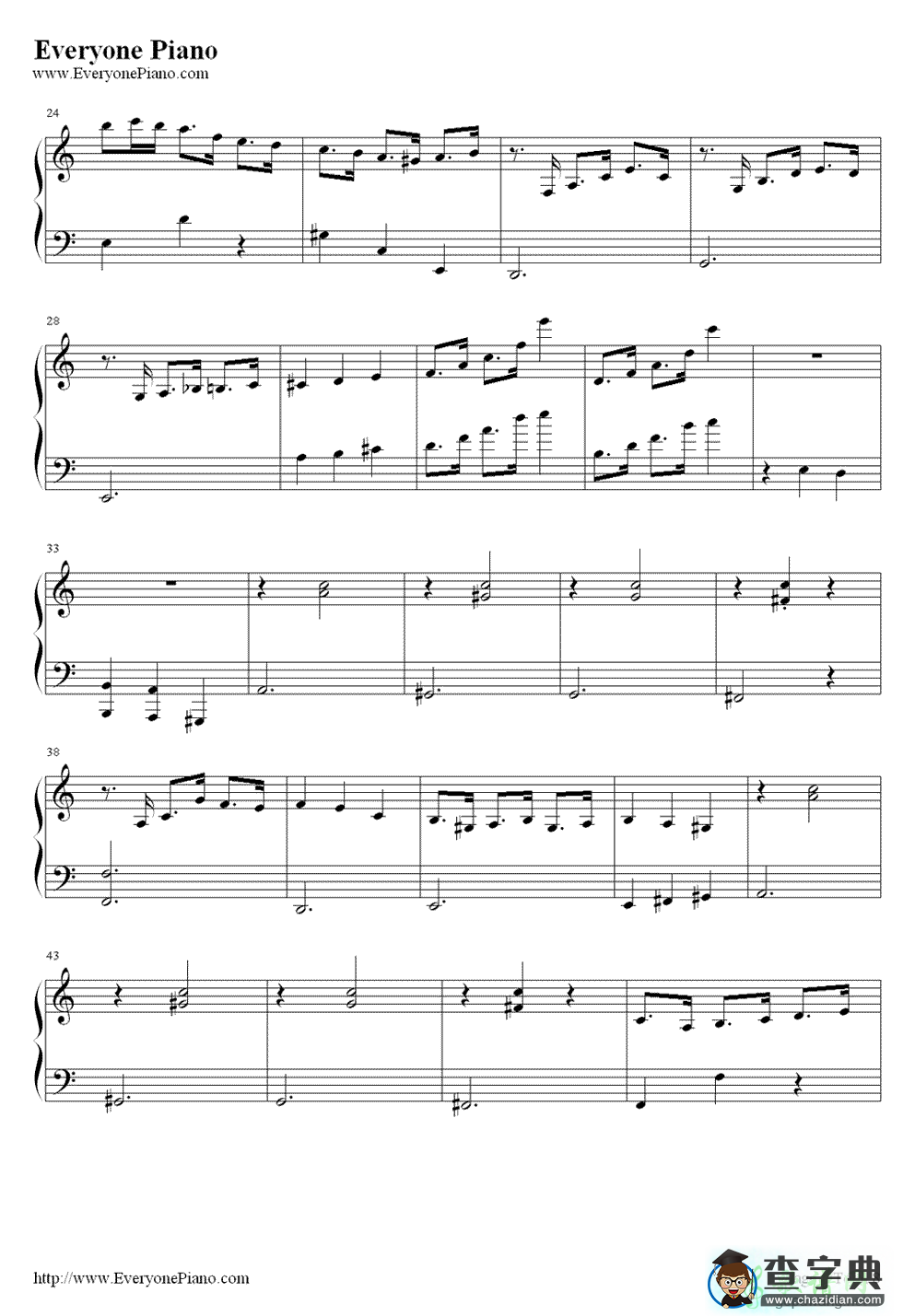 我的快乐钢琴谱_《命中注定我爱你》插曲钢琴谱