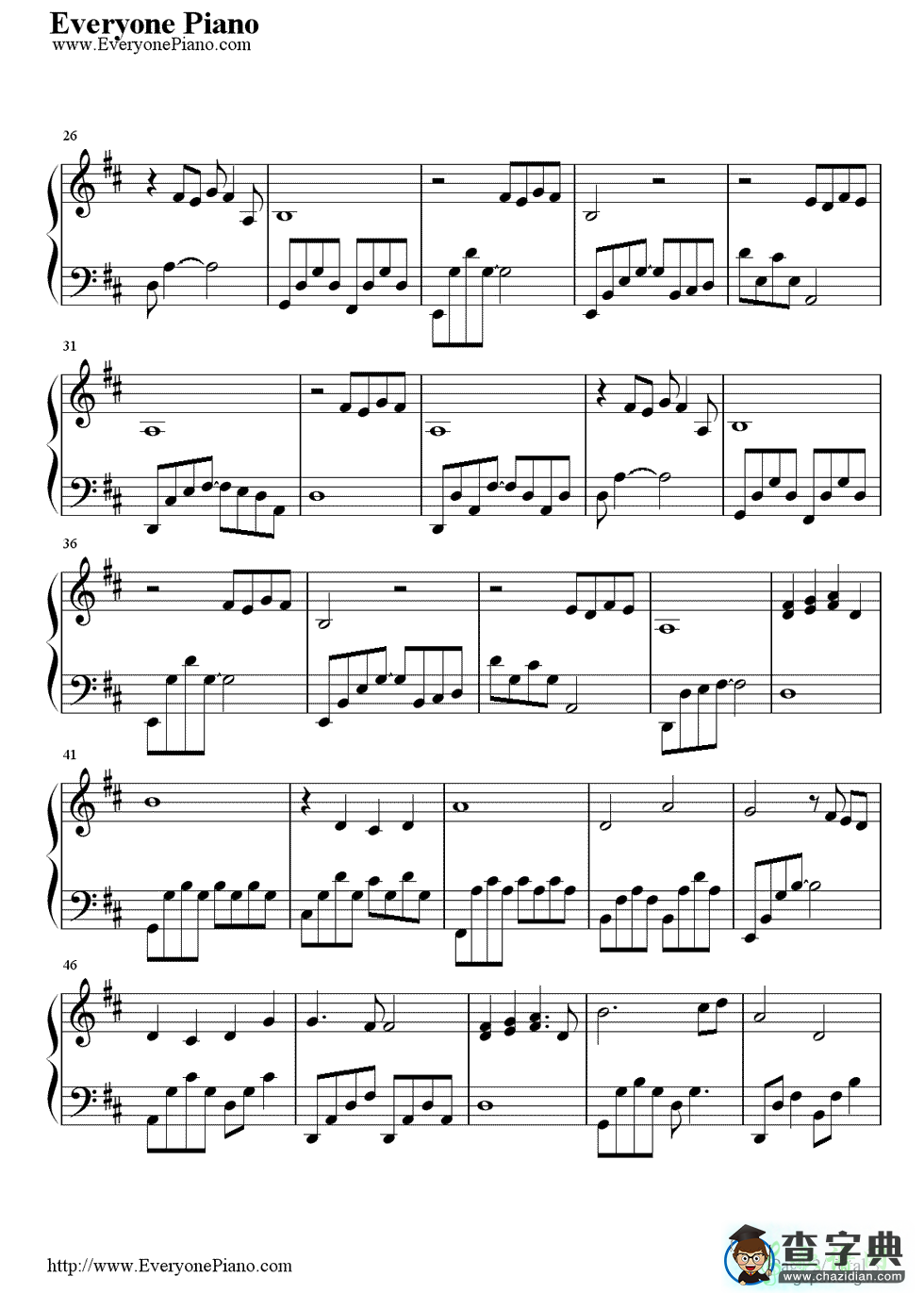爱的讴歌钢琴谱_《火花》主題曲钢琴谱