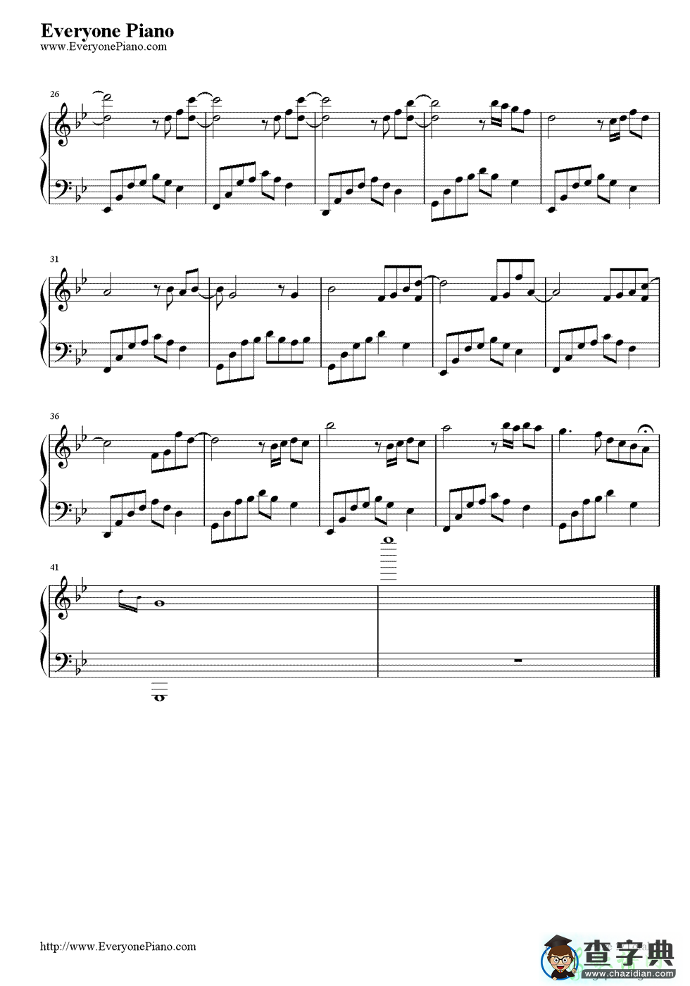 夜的钢琴曲（二十九）钢琴谱