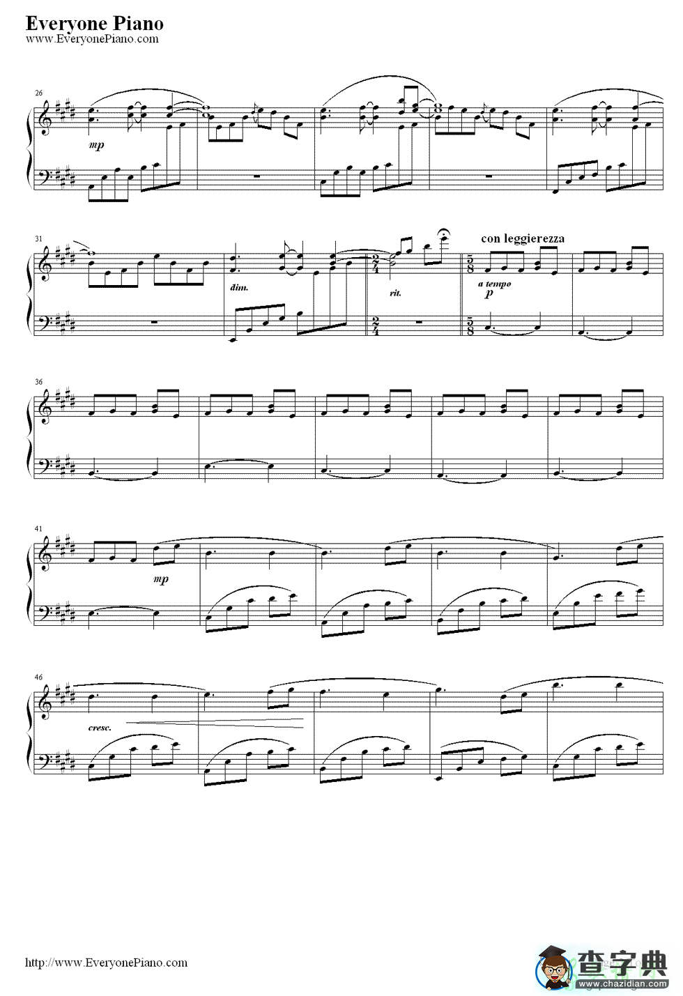 同じ高みへ钢琴谱《CLANNAD》同じ高みへ钢琴简谱