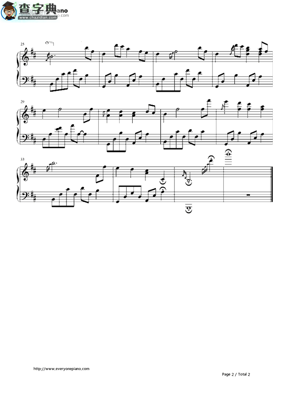 夜的钢琴曲三十一钢琴谱五线谱
