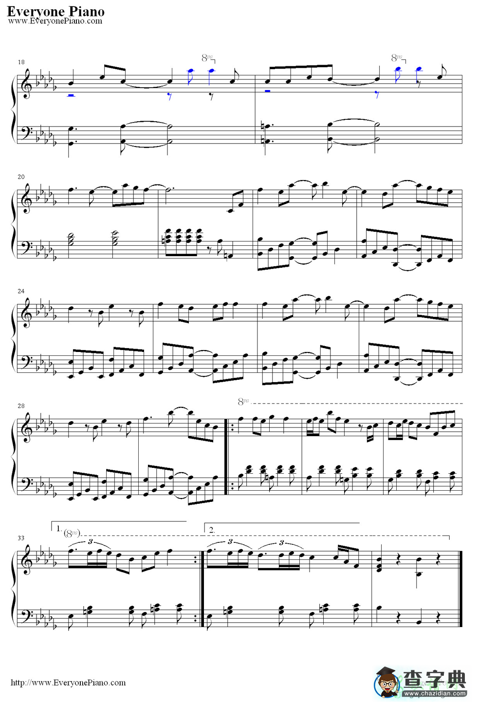 Cantarella钢琴谱Cantarella双手钢琴简谱