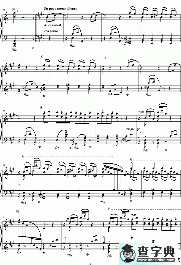 拉科奇进行曲钢琴谱五线谱