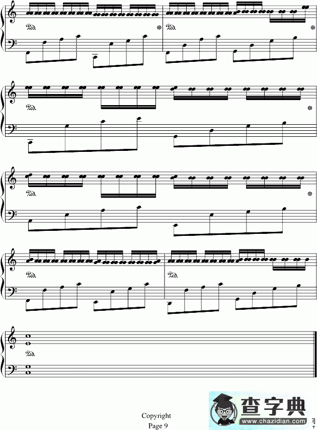 Variation1s on the Kanon by pachelbel钢琴谱五线谱