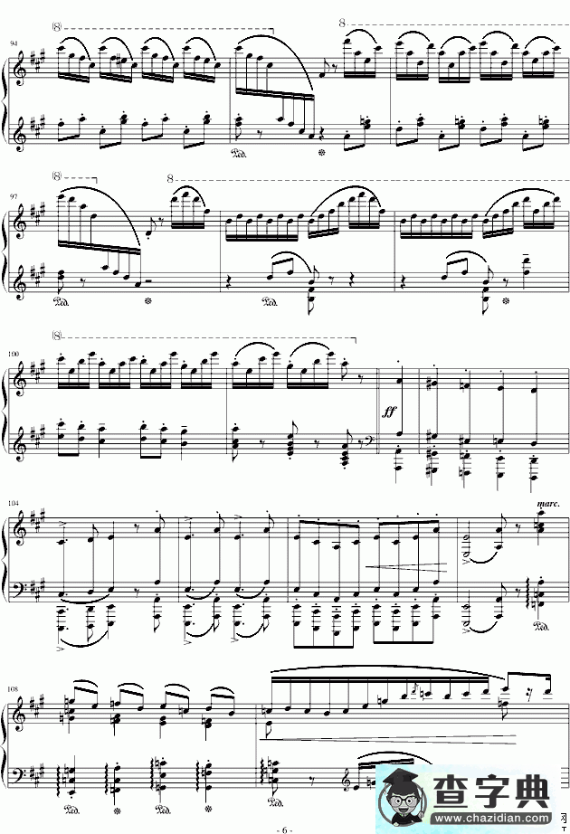 拉科奇进行曲钢琴谱五线谱