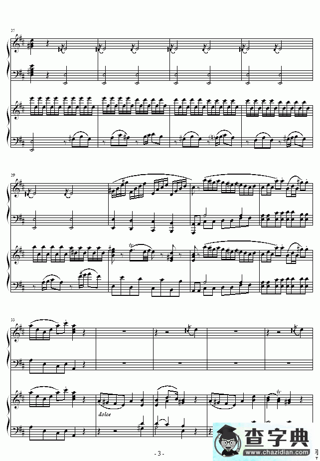 D大调双钢琴奏鸣曲钢琴谱五线谱