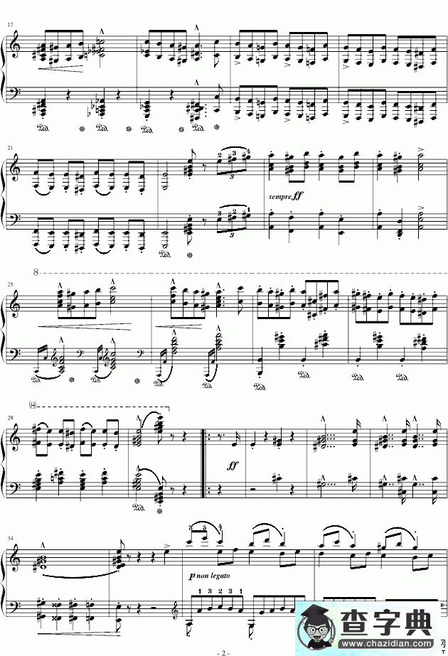 拉科奇进行曲钢琴谱五线谱