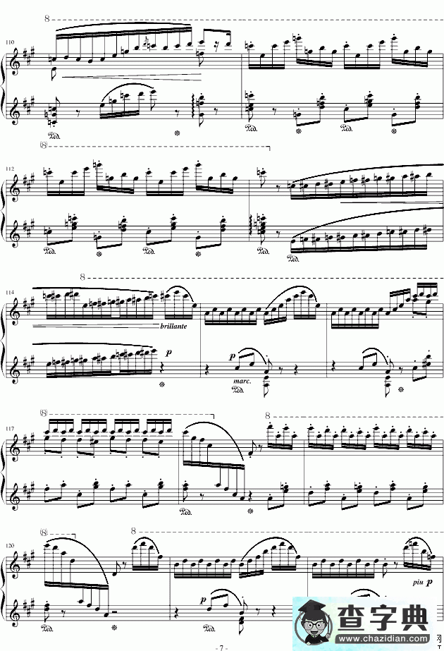 拉科奇进行曲钢琴谱五线谱