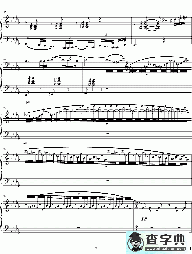 匈牙利狂想曲第6号钢琴谱五线谱