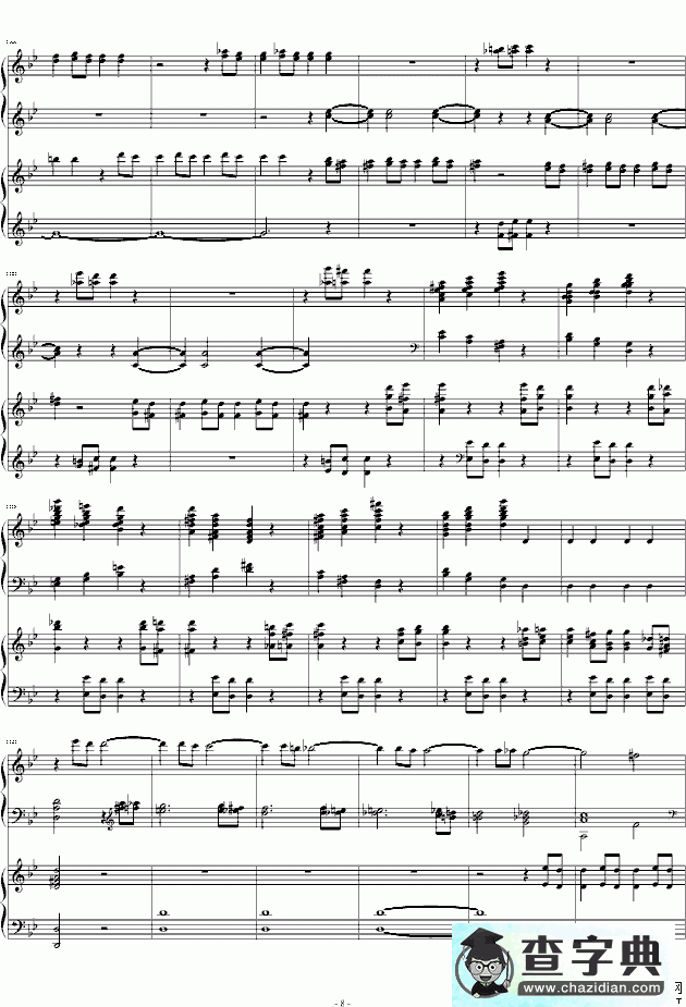 第四十号交响曲第一乐章钢琴谱五线谱