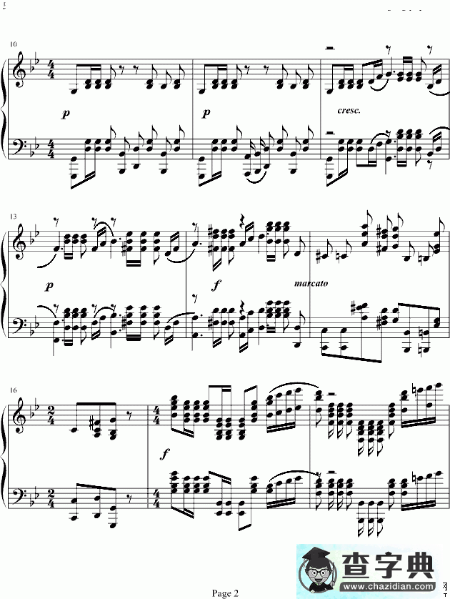 G小调前奏曲钢琴谱五线谱